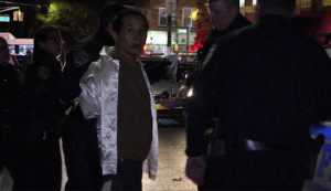 The stabbing suspect being arrested. Photo by Loudlabs News NYC
