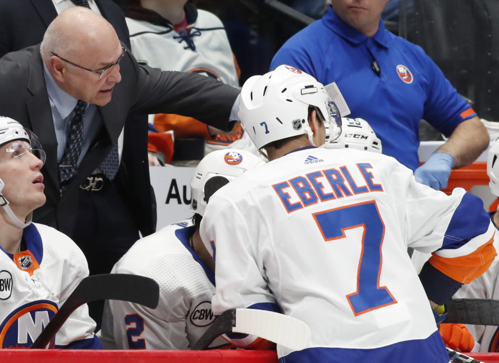 Islanders head coach Barry Trotz finally saw some life from his previously dormant power-play unit during Monday night’s 4-1 victory in Colorado. AP Photo by David Zalubowski