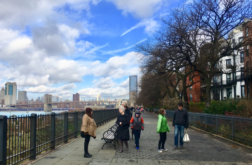 Welcome to the Promenade, Brooklyn Heights' endangered crown jewel. Eagle photo by Lore Croghan