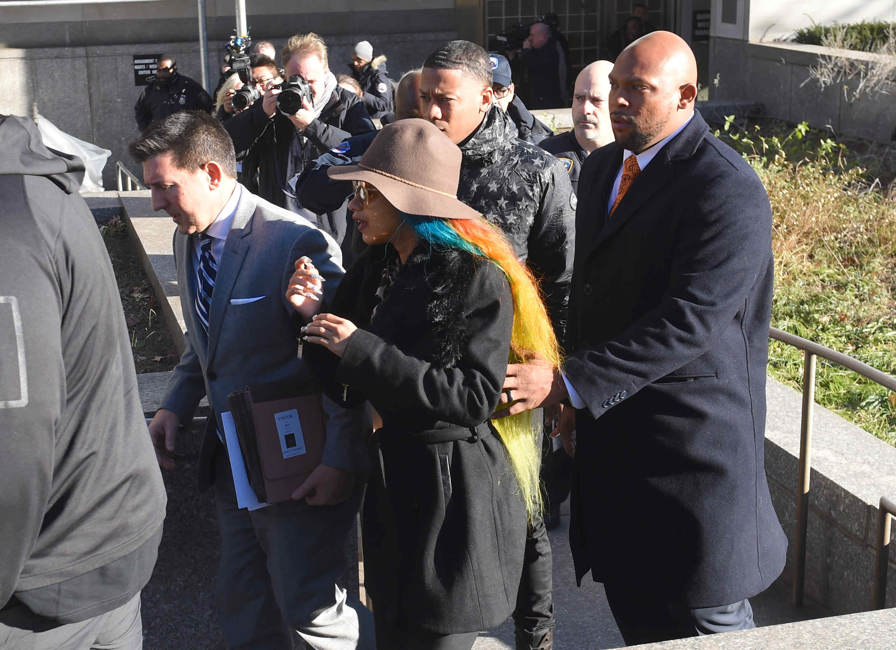 Cardi B showed for arraignment this morning in Queens Criminal Court on assault charges. Eagle photo by Todd Maisel