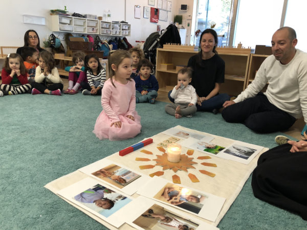 Teachers and children interact in a C’e Montessori Brooklyn classroom. Photo courtesy of C’e Montessori 