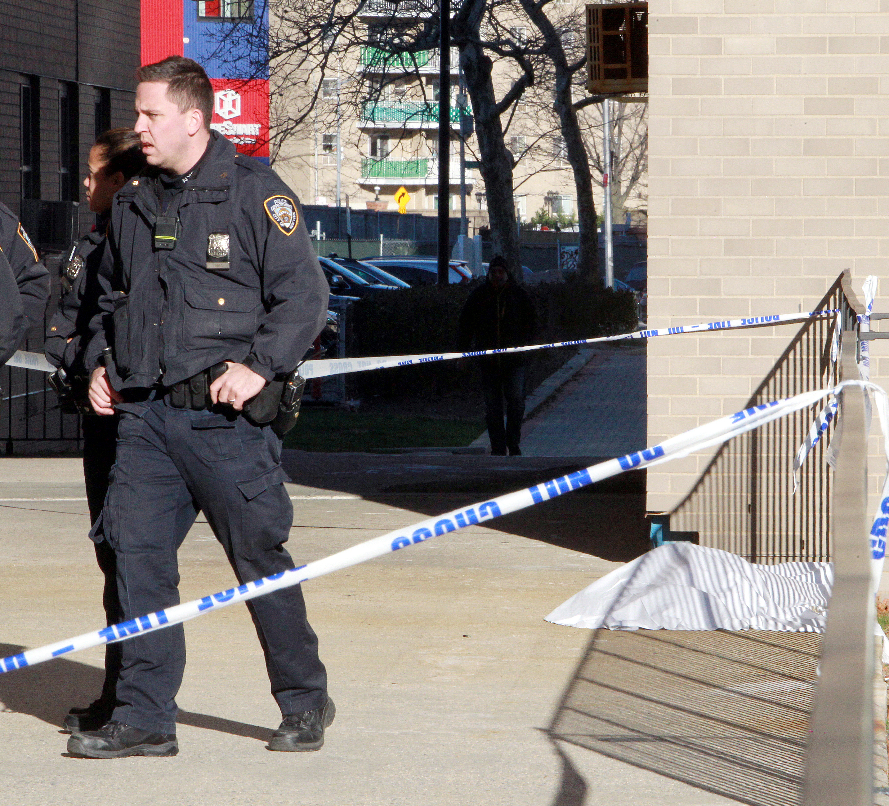 Cops at the scene of the suicide. Photo by Steve Solomonson