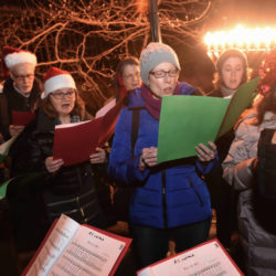 The Grace Chorale of Brooklyn led the crowd in carols