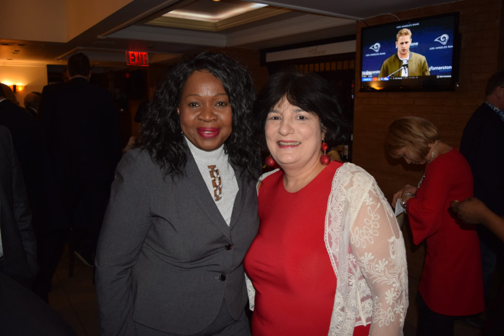 The Nathan R. Sobel Inns of Court held its annual holiday party where Hon. Sylvia Hinds-Radix and Inns President Victoria Lombardi-Bodnar welcomed about 60 members to for dinner. Eagle photos by Rob Abruzzese