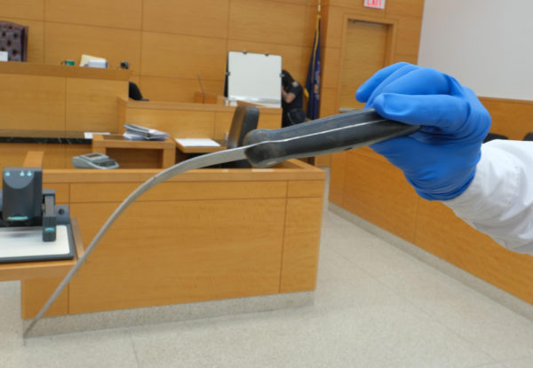 Photo of the murder weapon used to kill James Johnson on April 9, 2017. Photo by Curtis Means