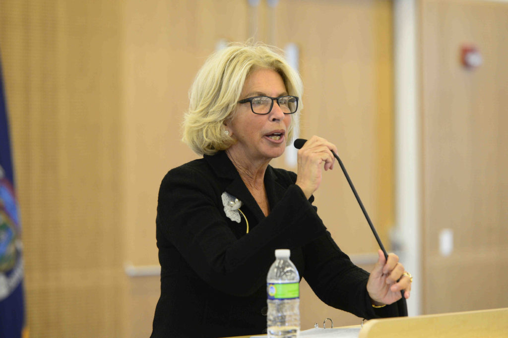 Judge Janet DiFiore, Chief Judge of the Court of Appeals of NYS, said the new facility will play a “critical role." Eagle photos by Todd Maisel