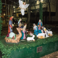 The creche located in front of the Brooklyn Supreme Court where the Catholic Lawyers Guild meets every year for prayer and carols.