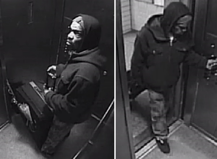 Surveillance images of the suspect, cops say, put an 88-year-old Coney Island woman in the hospital after ransacking her home on Christmas. Image courtesy of the NYPD
