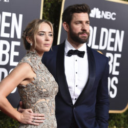Emily Blunt, left, and John Krasinski arrive at the 76th annual Golden Globe Awards at the Beverly Hilton Hotel on Sunday, Jan. 6, 2019, in Beverly Hills, Calif. (Photo by Jordan