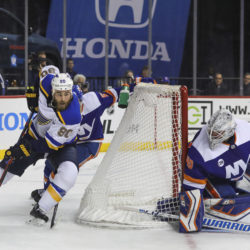 Robin Lehner continued his mastery between the pipes Tuesday night at Barclays Center, backstopping the Islanders to their eighth win in 10 games. AP Photos by Kevin Hagen
