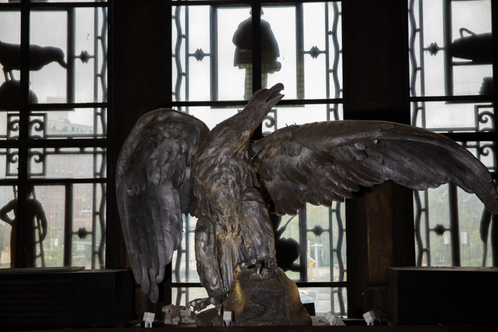 The Brooklyn Public Library's copper Eagle statue was officially named Ingersoll. Photo courtesy of Brooklyn Public Library