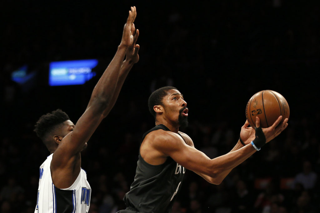 The Nets hope to have Spencer Dinwiddie healthy and back in the rotation when they embark on a grueling seven-game road trip through several time zones next month. AP Photo by Adam Hunger