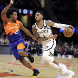 Nets point guard D’Angelo Russell stamped himself a more-than-worthy All-Star Wednesday night in Cleveland, pouring in 24 of his game-high 36 points during three exhilarating overtime periods. (AP Photo by Tony Dejak)