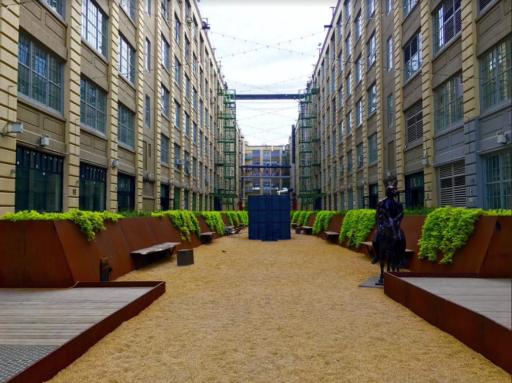 Industry City's courtyard. Eagle file photo by Lore Croghan