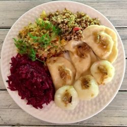 This is a meatless Polish lunch plate at Polka Dot Café. Eagle photo by Lore Croghan