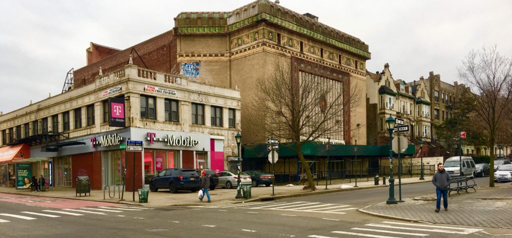 By the Eastern Parkway subway entrance, you'll find the Loews Kameo Theatre.