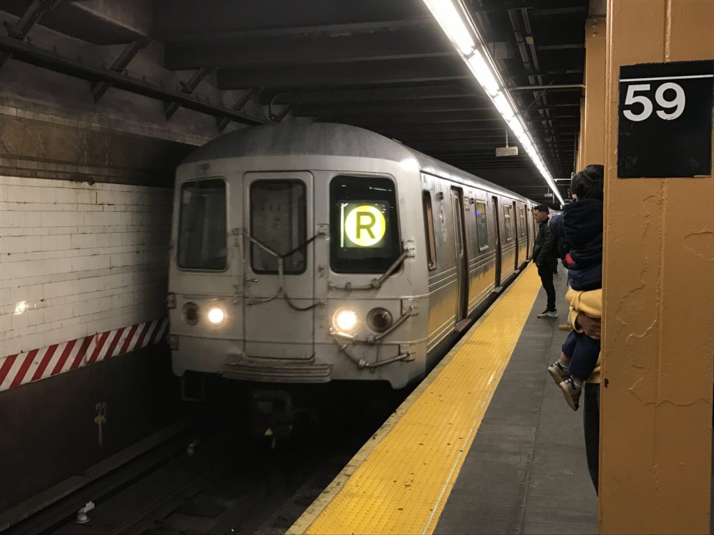 An R train pulls into the 59th Street station. Eagle file photo.