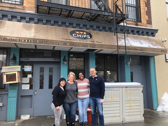 A group from the Brooklyn Bar Association was at CHiPS in Park Slope where they participated in a community service event feeding hot lunch to those in need. Pictured from left: Hon. Joanne Quinones, president of the Latino Judges Association; Carrie Anne Cavallo, president of the Brooklyn Women's Bar Association; Joy Thompson and Anthony Vaughn. Photo courtesy of the Brooklyn Bar Association
