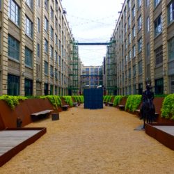 A courtyard in Industry City. Eagle file photo by Lore Croghan