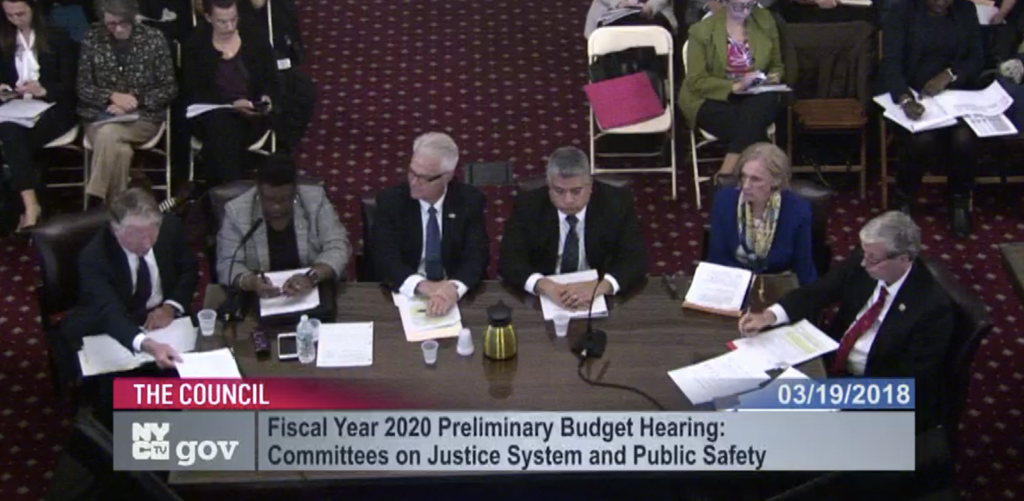 Screenshot of the hearings via NYCTV