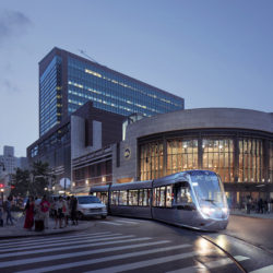 A rendering of the Brooklyn-Queens Connector, which would run from Red Hook to Astoria. Rendering courtesy of Friends of the BQX