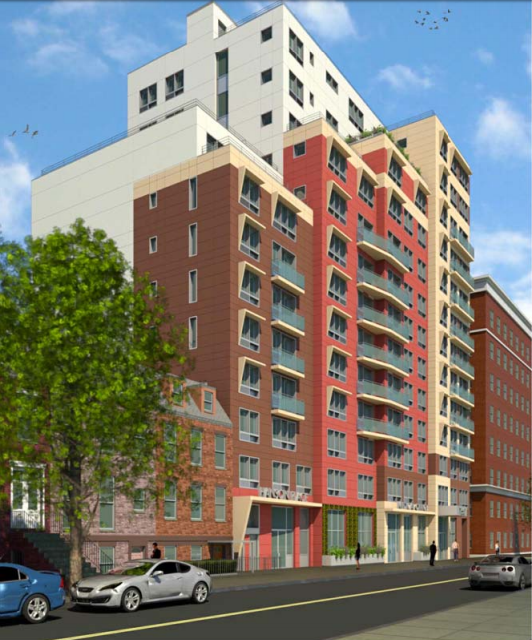 A group of Fort Greene residents is waging a legal battle against this development planned for 142-150 South Portland Ave. Rendering via the Department of City Planning