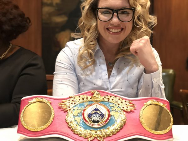 Heather Hardy: “This is my world title. I’m a world champion,” the 37-year-old boxer said. Eagle photo by Hannah Grossman