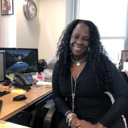 While the focus is on the judges and court employees during the Brooklyn Supreme Court’s annual Black History Month Fashion Show, Leah Richardson is running around behind the scenes making sure that the event goes off each year without a hitch. Eagle photo by Hannah Grossman