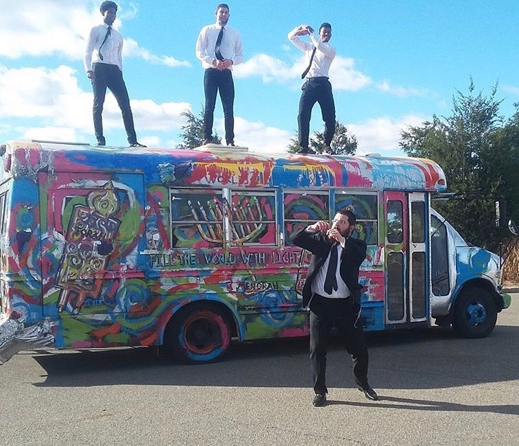 Schieber’s bus was used by singer Benny Friedman in a music video. Photo courtesy of Lev Schieber