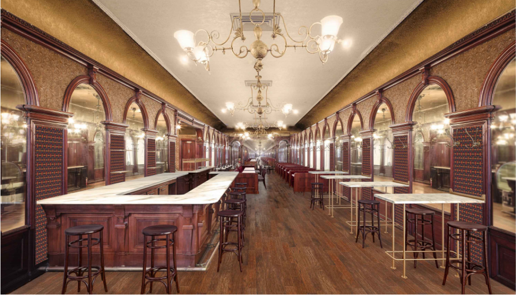 Here’s the renovation design for Gage & Tollner, which a restaurateur trio plans to reopen. Photomontage by Eric Safyan via the Landmarks Preservation Commission