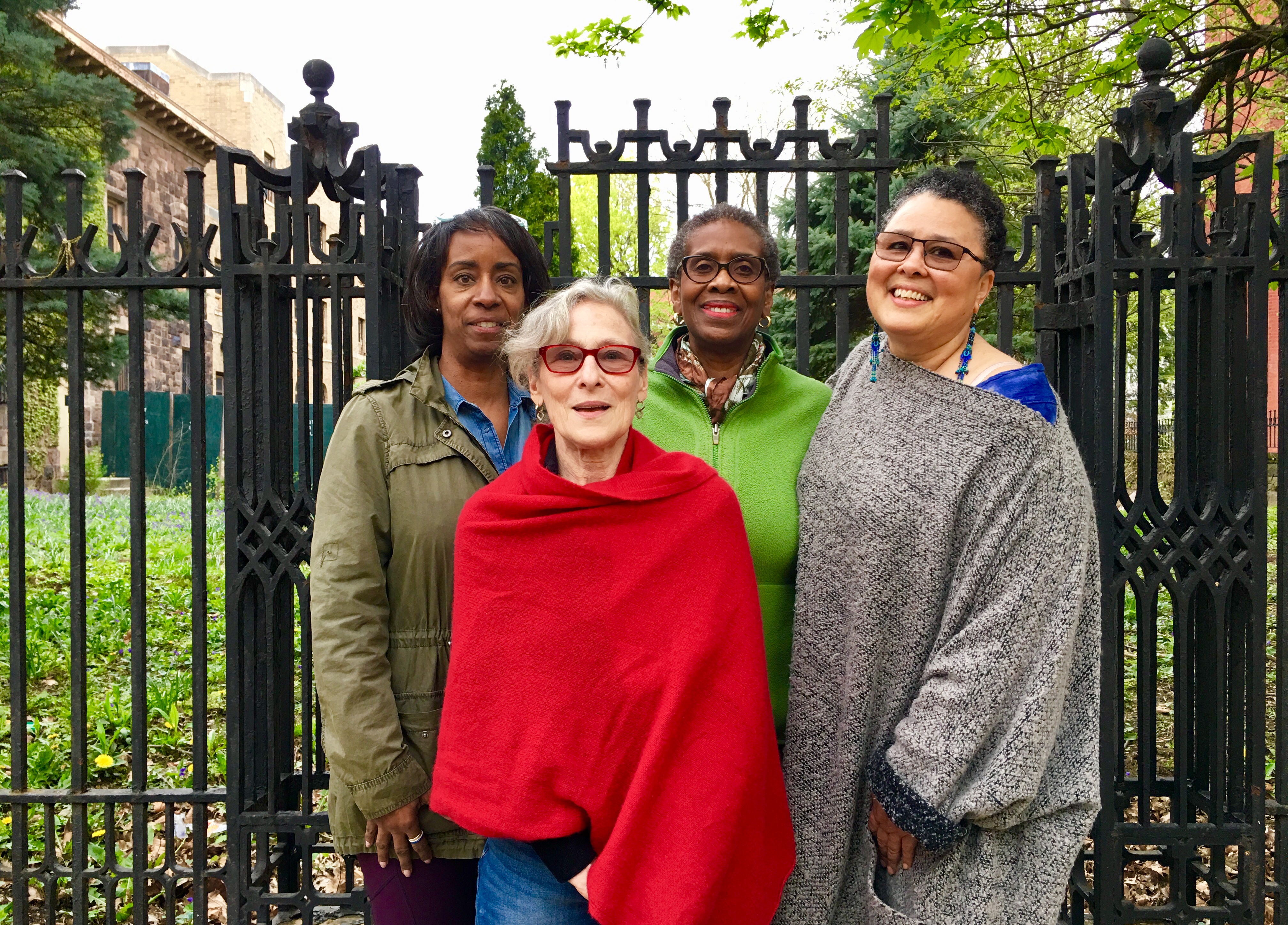 Petitioners in the Dean Sage Mansion case include (from left) Adrian Straker, Robyn Berland, Ethel Tyus and Lynn Cave. Eagle photo by Lore Croghan