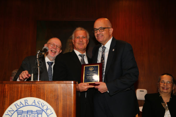 From left: David Chidekel, Gregory Cerchione and Hon. Carl Landicino. Eagle photo by Andy Katz