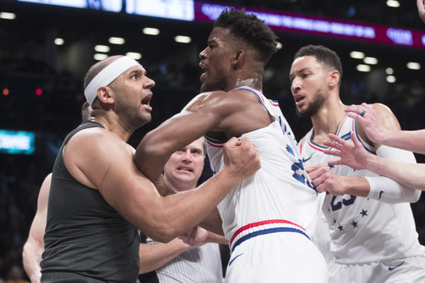 Veteran Nets forward Jared Dudley and his teammates showed plenty of fight against Philadelphia but failed to capitalize on a Game 1 win in the series, which ended Wednesday night in the City of Brotherly Love. (AP Photo/Mary Altaffer)