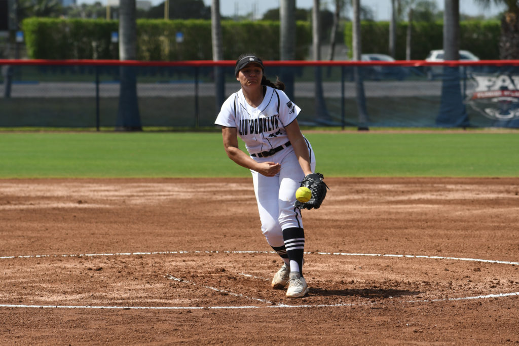 Freshman pitching sensation Elena Valenzuela has tossed six shutouts and 11 complete games during her first season at LIU-Brooklyn, already earning herself four NEC Rookie and Pitcher of the Week awards. Photo Courtesy of LIU-Brooklyn Athletics.