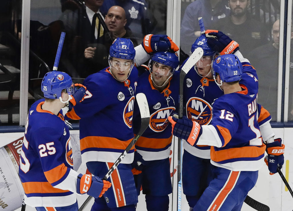 Though they’ve already celebrated clinching a playoff spot, the Islanders can make their postseason run a bit easier if they can pick up four points in their final two regular-season games, beginning with Thursday night’s visit to Florida. (AP Photo/Frank Franklin II)
