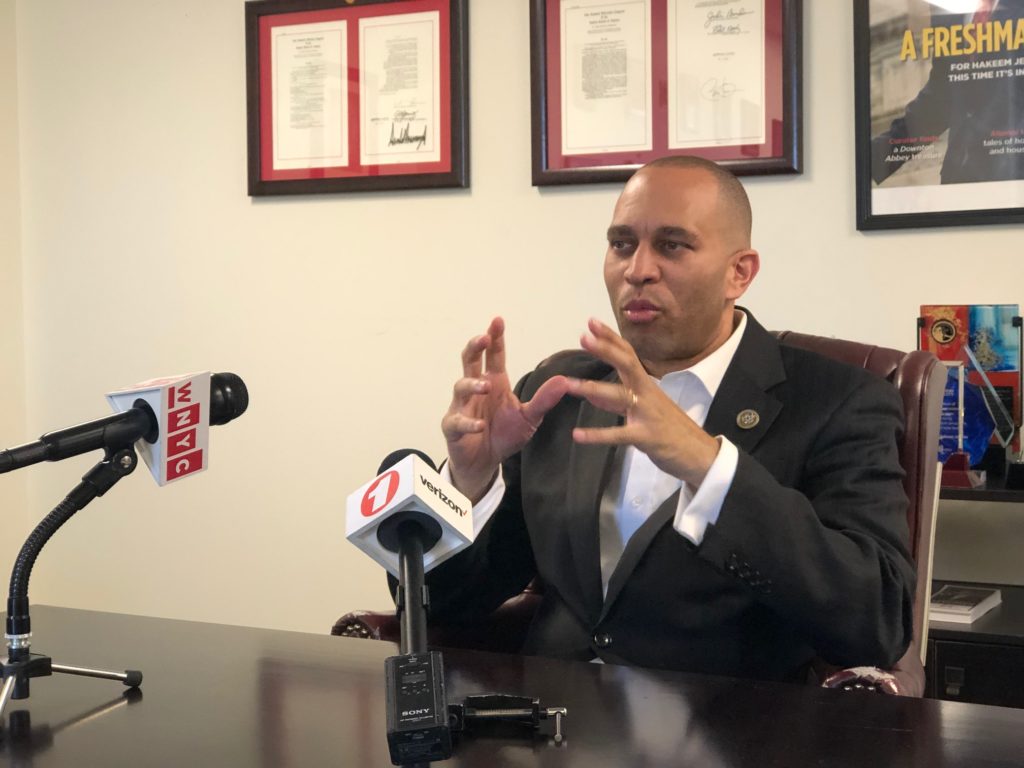 U.S. Rep. Hakeem Jeffries weighed in on a number of issues during a Q&A with reporters at his office in downtown Brooklyn on Tuesday. Eagle photo by Paula Katinas