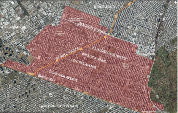 The confines of the rezoning. Map via DCP