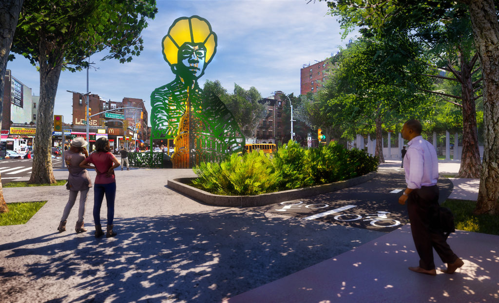 A look at the Shirley Chisholm monument. Rendering courtesy of She Built NYC