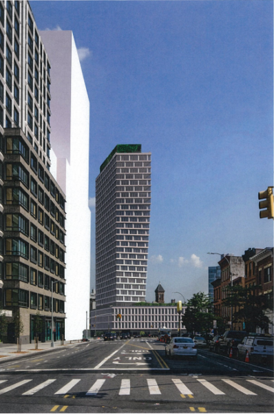 This design shows what 809 Atlantic Ave. would look like if you faced north on Vanderbilt Avenue. Rendering via the City Council