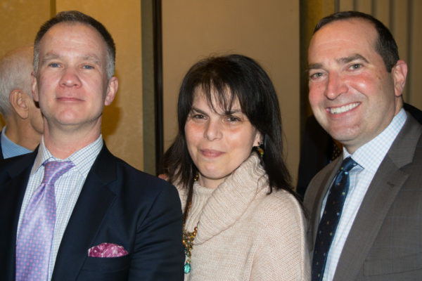 From left: Christopher Wright, president of the Kings County Criminal Bar Association, Lucy DiSalvo and Andrew Reindeiro. Eagle photo by Rob Abruzzese