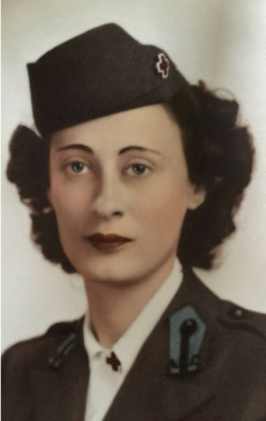 Florence Bass, from her days in the Women's Army Corps during WWII. Photo via Florence Bass