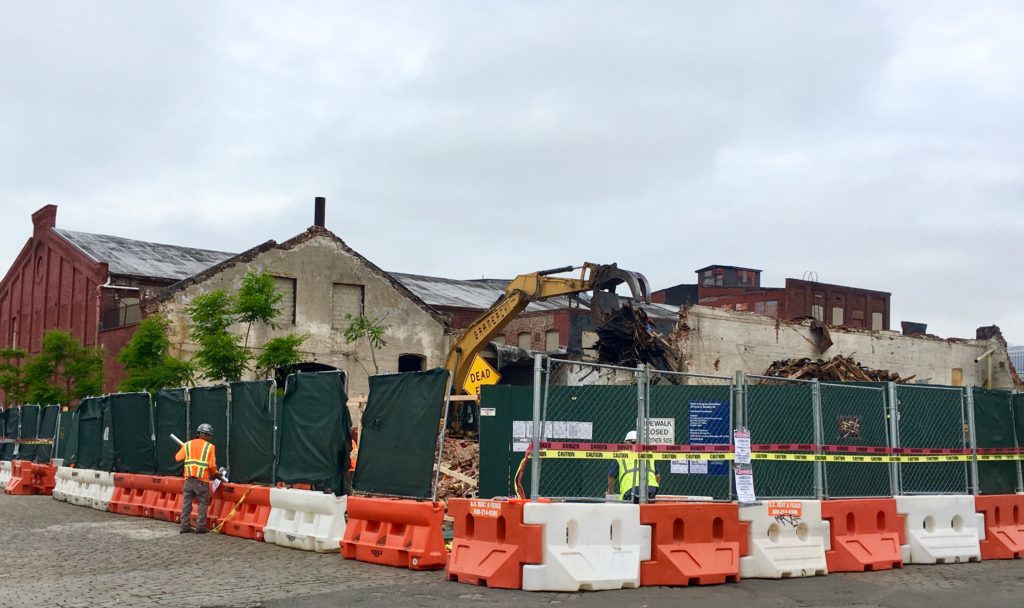 Gone Baby Gone. The iconic portion of the Lidgerwood Building stood here. I took this photo today, May 30. Eagle photo by Lore Croghan