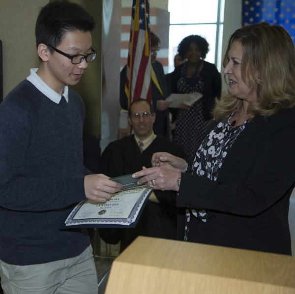 Kevin Ma of Urban Assembly School for Law & Justice was the Law Day Essay Winner. Eagle photo by Andy Katz