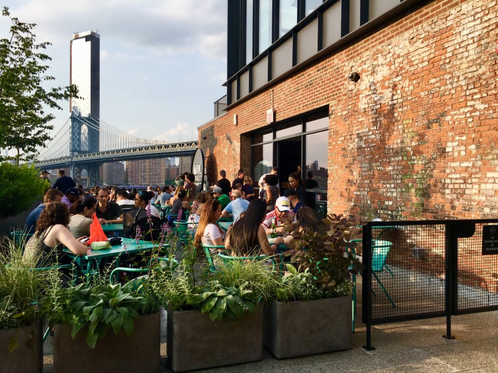 Time Out Market just opened a rooftop bar at Empire Stores in DUMBO. Eagle photo by Lore Croghan