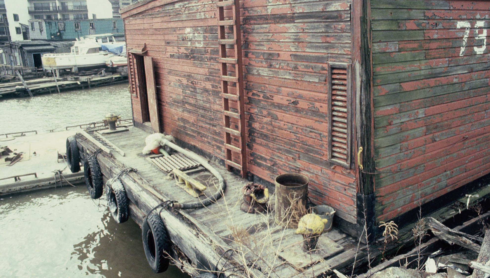 In this undated photo, fading paint makes Lehigh Valley Barge #79 look especially picturesque. Photo by David Sharps