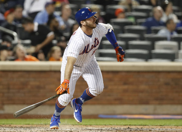 Before he was slugging balls over the fence in Flushing, N.Y., Mets first baseman Pete Alonso broke into pro ball right here in Brooklyn with the 2016 Cyclones. (AP Photo/Kathy Willens)