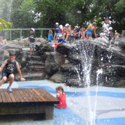 Brooklynites have a summer of fun at Brooklyn Bridge Park to look forward to this summer. Shown: Kids love the Water Lab at Pier 6. Eagle photo by Mary Frost