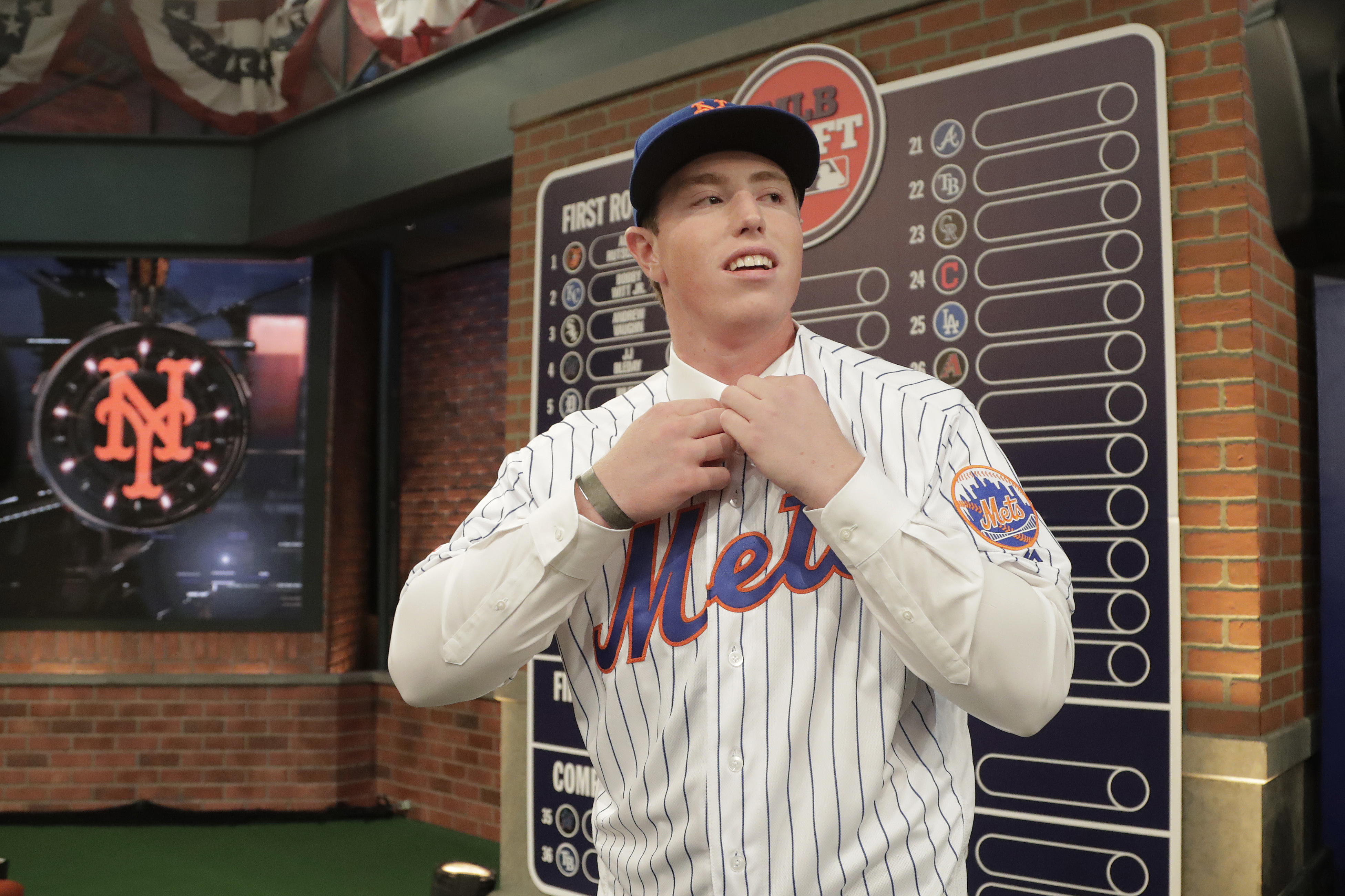 Texas prep star Brett Baty was the Mets’ first-round pick in last week’s MLB Draft. The third baseman could be headed to Brooklyn at some point this summer after he inks his deal with the big-league club and spends a little time at Rookie-level Kingsport. (AP Photo/Julio Cortez)