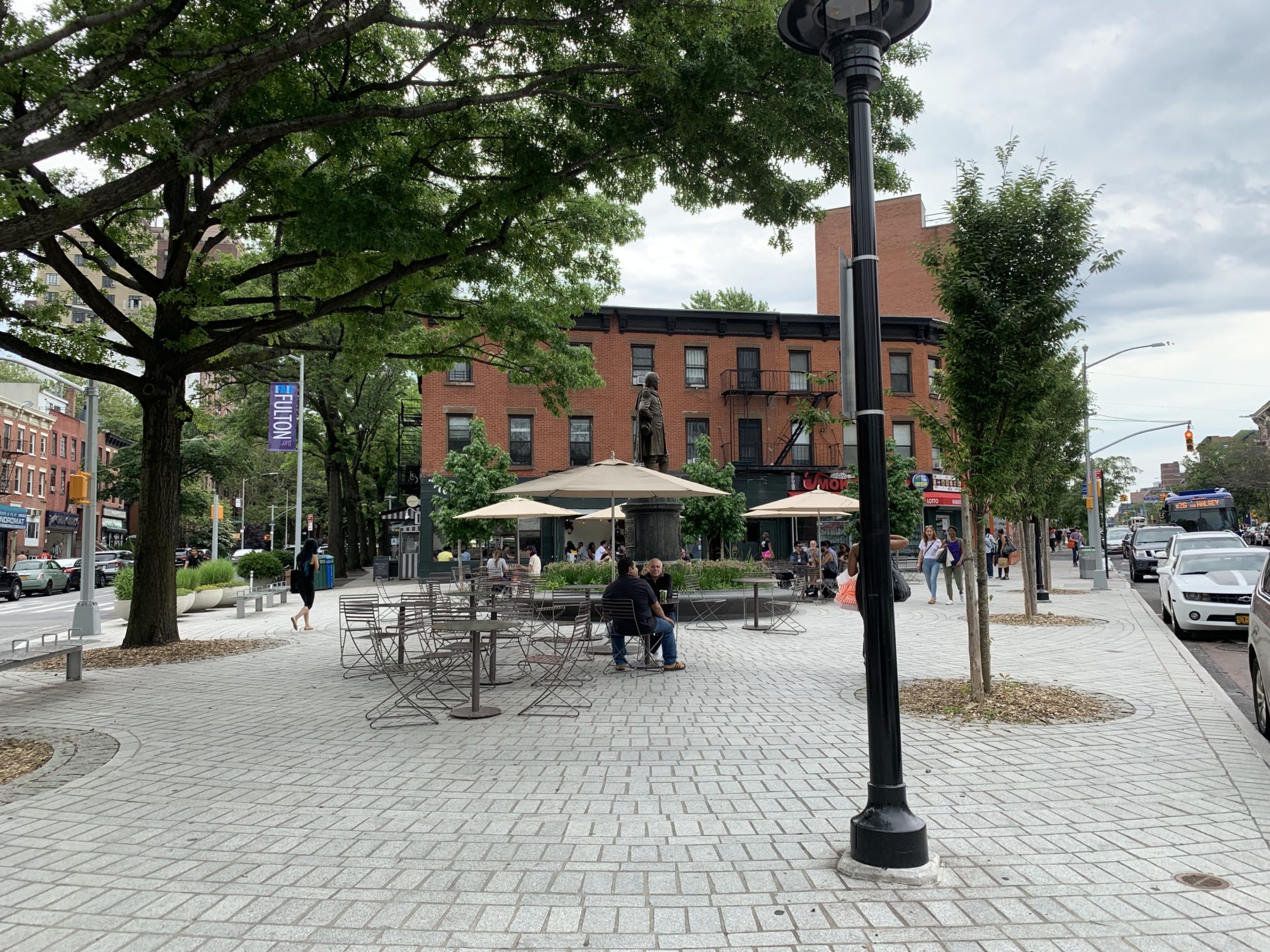 Fowler Square before the rain started on Sunday, June 16, 2019. Eagle photo by Noah Goldberg