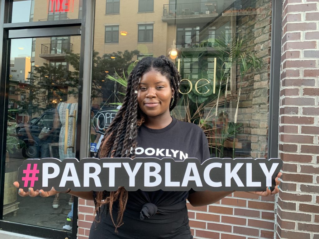 Addy Salau founded Party Blackly in 2018 to grow audiences for black artists in Brooklyn. Eagle photo by Noah Goldberg